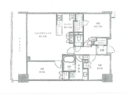 幕張ベイパーク ミッドスクエアタワー(3LDK/11階)の間取り写真