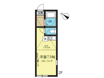アークヒルズ横浜(ワンルーム/2階)の間取り写真