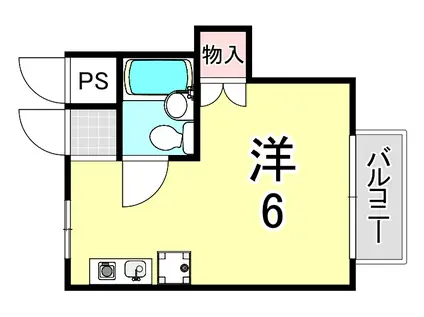 メゾン武庫之荘(ワンルーム/1階)の間取り写真