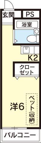 住吉レインボーハイツ(1K/1階)の間取り写真