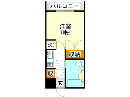 プラウド(1K/3階)の間取り写真