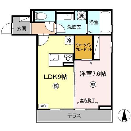 グランクラーク(1LDK/2階)の間取り写真
