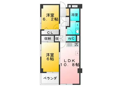 フレール上井草(2LDK/4階)の間取り写真