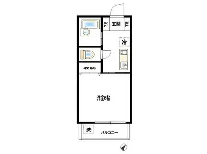 ワールドパレス武蔵小山ブランシェーナ(1K/B1階)の間取り写真