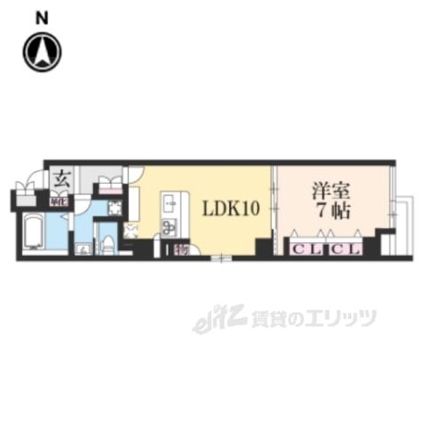 CASA RYOKO2(1LDK/2階)の間取り写真