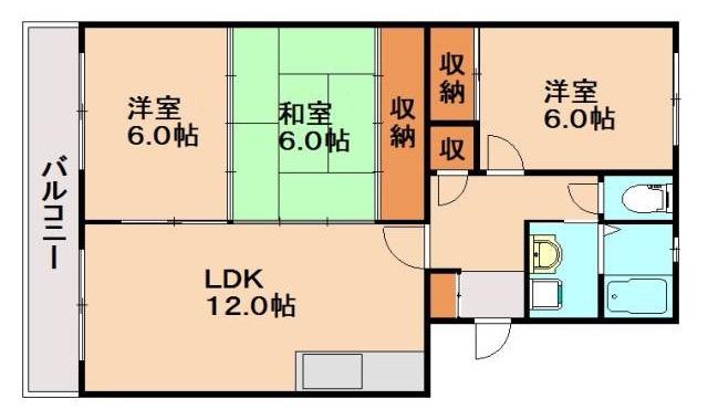 レークサイドパーク2(3LDK/3階)の間取り写真