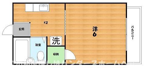 奥田ハイツ(1K/2階)の間取り写真