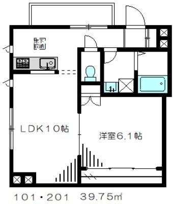 MS DAIZAWA(1LDK/2階)の間取り写真
