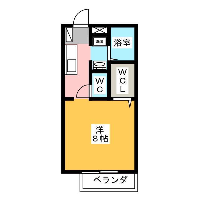 ヌーベルメゾン西間門(1K/2階)の間取り写真