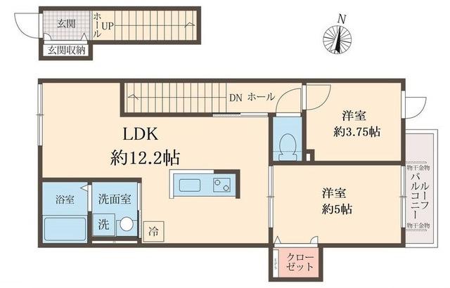 カーム カモミール(2LDK/2階)の間取り写真