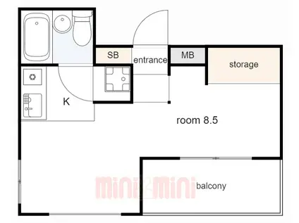 れじでんしあ甲子園口(ワンルーム/4階)の間取り写真