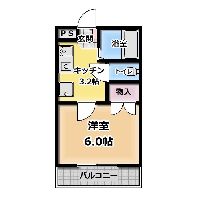 フレーズNODA(1K/2階)の間取り写真