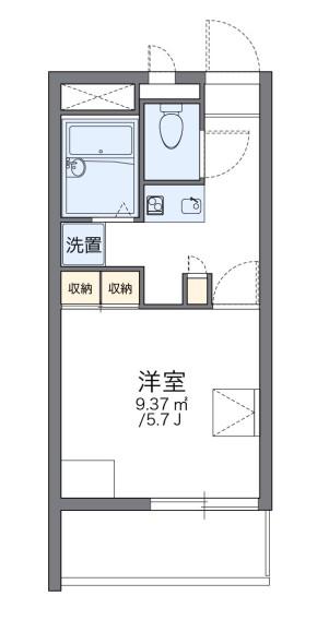 レオパレス武庫川B(1K/1階)の間取り写真
