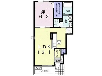 つきの詩I(1LDK/1階)の間取り写真