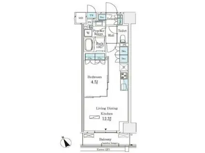 パークナードフィット南青山GARDEN(1LDK/7階)の間取り写真