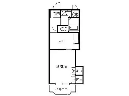 サンビレッジ(1K/1階)の間取り写真