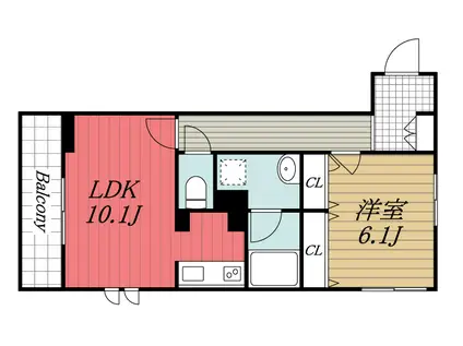 ショコラ(1LDK/2階)の間取り写真