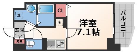 METROSA深江橋(1K/4階)の間取り写真