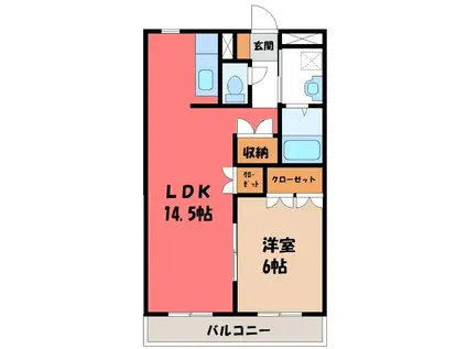 クオリティハウス・リンドウ(1LDK/1階)の間取り写真