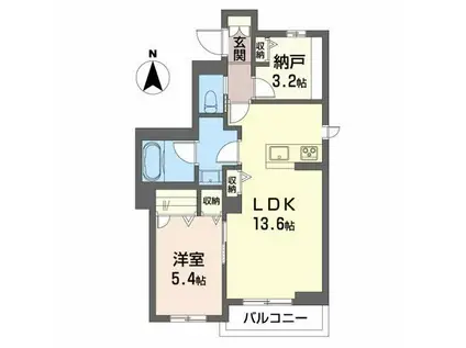 SPINEL(1SLDK/1階)の間取り写真