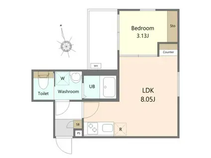 ティースクエア(1LDK/3階)の間取り写真