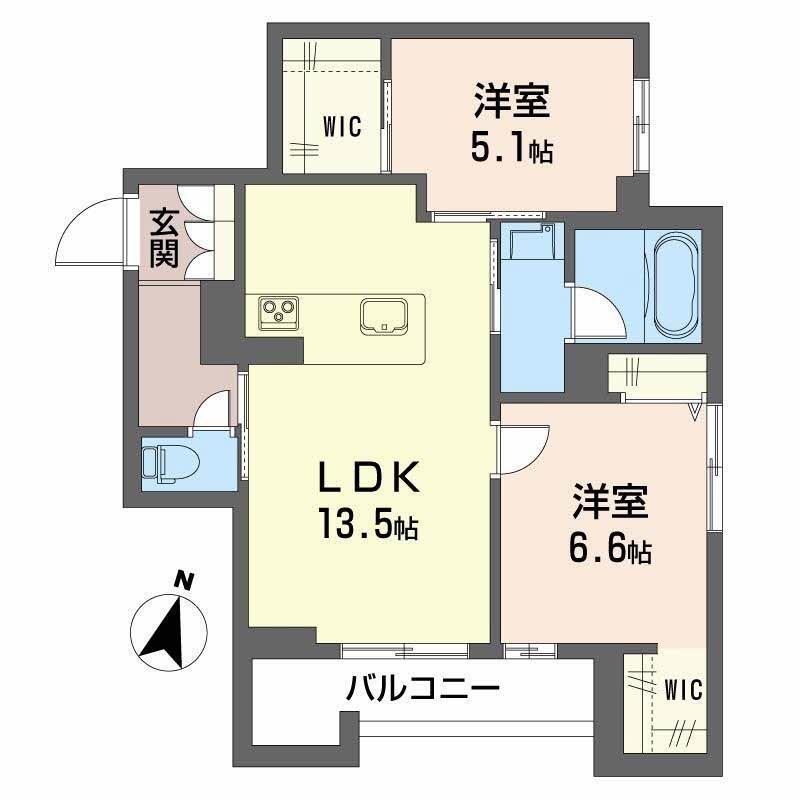 シャーメゾン笹和(2LDK/1階)の間取り写真