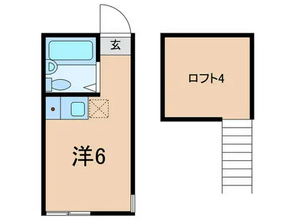 下末吉シューベルトの杜(ワンルーム/2階)の間取り写真