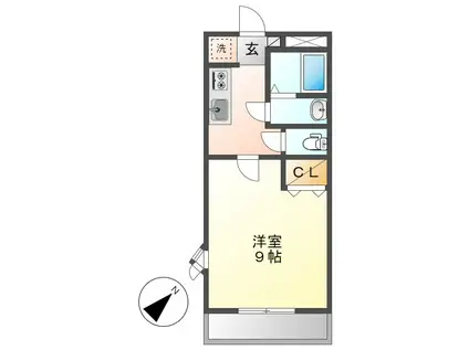 エポックハシマ II(1K/1階)の間取り写真