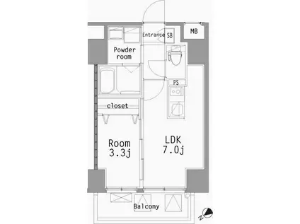 エンクレスト博多ハーモニー(1LDK/2階)の間取り写真