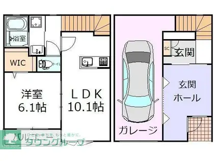 SUN LIVESさんりぶす(1LDK/2階)の間取り写真