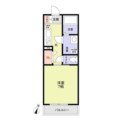 SUNNY COURT(1K/2階)の間取り写真
