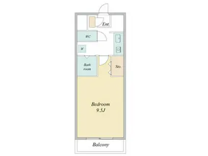 知立牛田エンブルコート(1K/2階)の間取り写真