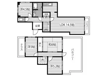 グランシャトー城北(4LDK/3階)の間取り写真