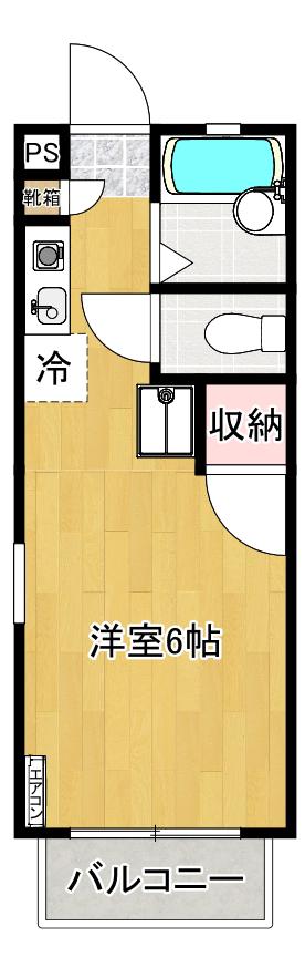 第一レクコーポ舞浜B(1K/2階)の間取り写真