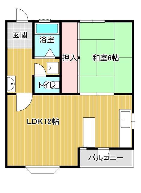 ハイツドリーム(1LDK/1階)の間取り写真