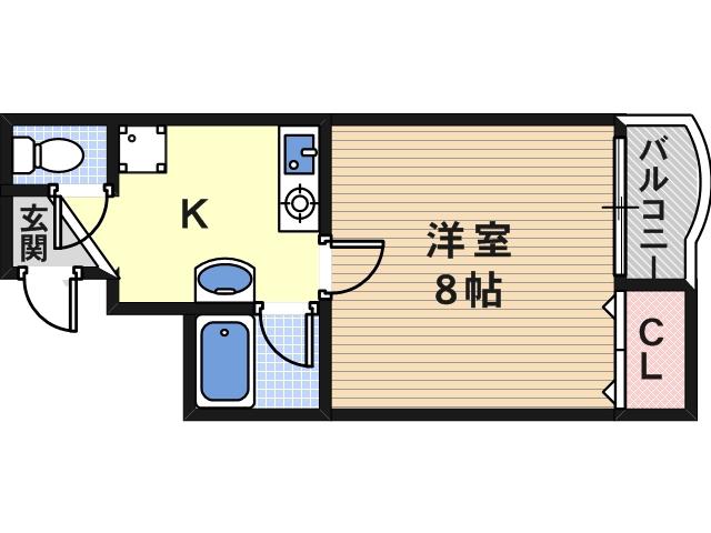 プロスパーあびこ(1K/1階)の間取り写真