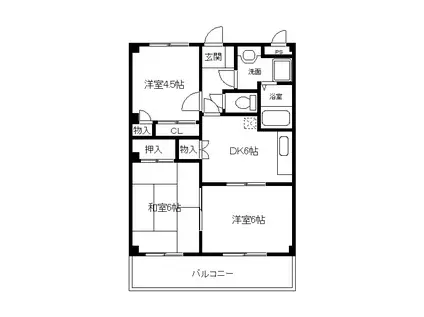 エクシヴィアベニュー(3DK/2階)の間取り写真