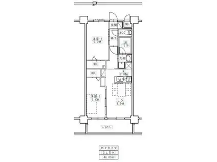 コンダクトレジデンスTOKURIKI(2LDK/3階)の間取り写真