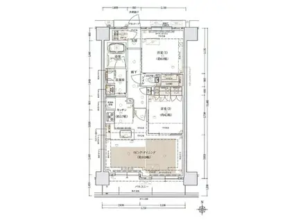 ファインレジデンス京都五条通(2LDK/7階)の間取り写真
