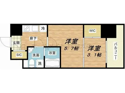 SERENITE福島SCELTO(2K/10階)の間取り写真