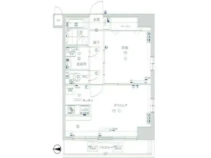 プレステージ西台ステーションフロント(1DK/9階)の間取り写真