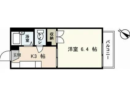 カーサ大成(1K/1階)の間取り写真