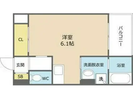 REVITA加島(ワンルーム/2階)の間取り写真