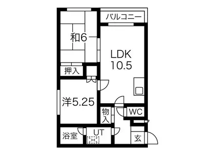 ノースヒルズ北20条(2LDK/3階)の間取り写真