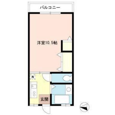 長島ワラビコーポ(1K/1階)の間取り写真