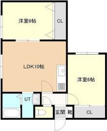 リバークリーンサンクス(2LDK/1階)の間取り写真