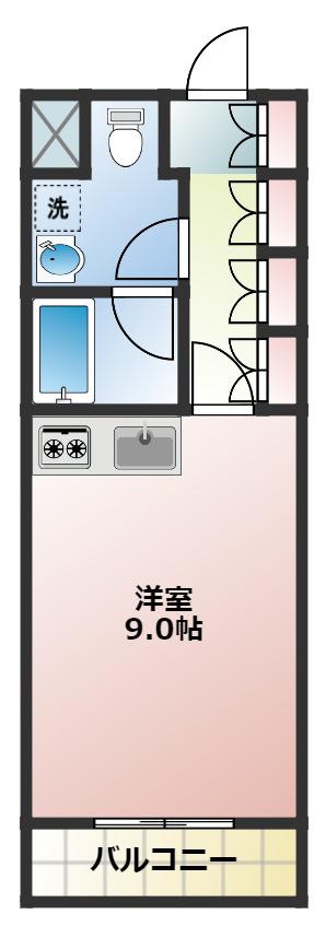 ヴィラエクセレ日吉(ワンルーム/3階)の間取り写真