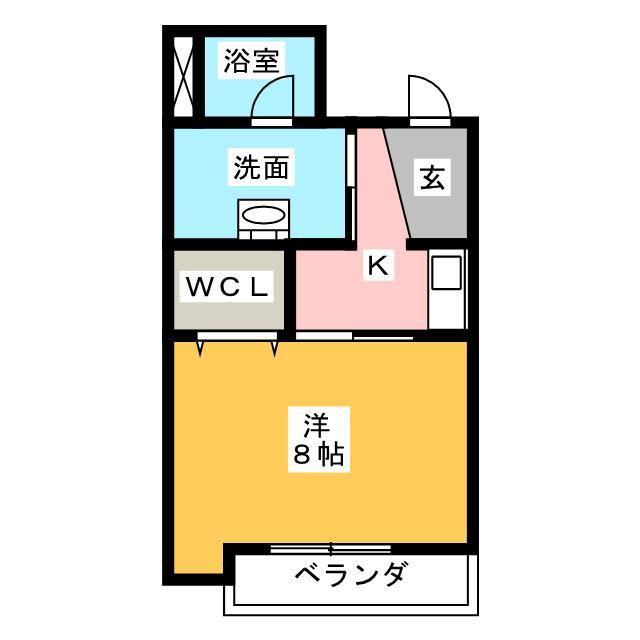 ミューゼ砂山(1K/1階)の間取り写真