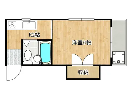 カシマハイツ(1K/4階)の間取り写真