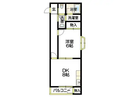 エターナル1(1DK/2階)の間取り写真